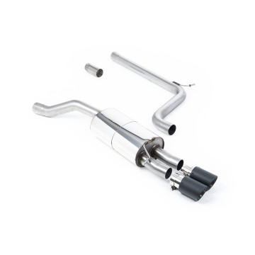 VW Polo GTI 2.0 TSI (AW - 5 Door/Non GPF Models) - Non-Resonated (Louder) Cat-Back Exhaust System with Carbon Jet-90 Trims - Carbon Fibre