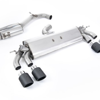 VW Golf R MK7.5 2.0 TSI 310ps (Non GPF Models & 76mm systems) - Resonated (Quieter) Cat-Back Exhaust System with Carbon JET-100 Round Tips - Carbon Fibre