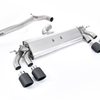 VW Golf MK7.5 R 2.0 TSI 300ps/310ps (76mm Systems) - Non-resonated (louder) GPF/OPF Back Exhaust System with Carbon JET-100 Round Tips - Carbon Fibre