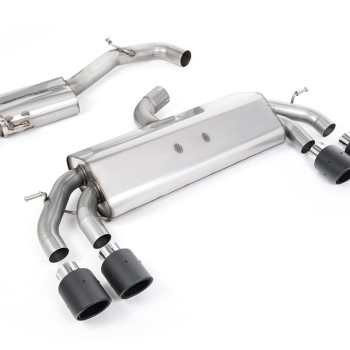 VW Golf R MK7.5 2.0 TSI 310ps (Non GPF Models & 76mm systems) - Non-Valved & Resonated (Quieter) Cat-Back Race Exhaust System with Carbon JET-100 Round Tips - Carbon Fibre