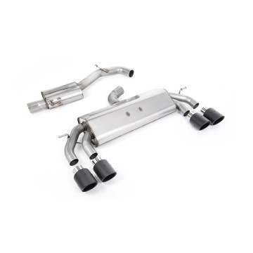 VW Golf R MK7.5 2.0 TSI 310ps (Non GPF Models & 76mm systems) - Non-Valved & Resonated (Quieter) Cat-Back Race Exhaust System with Carbon JET-100 Round Tips - Carbon Fibre