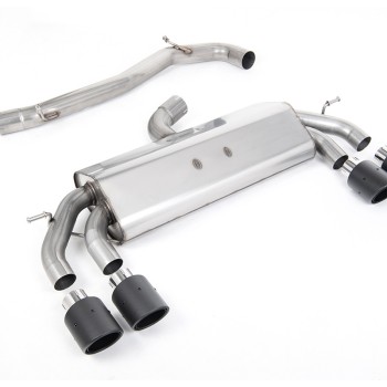 VW Golf R MK7.5 2.0 TSI 310ps (Non GPF Models & 76mm systems) - Non-Valved & Non-Resonated (Louder) Cat-Back Race Exhaust System with Carbon Jet-100 Round Tips - Carbon Fibre
