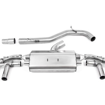 VW Golf R MK8/MK8.5 - 80MM Non-Resonated (Louder) OPF Back Exhaust System with Cerakote Black GT-115 Trims - Cerakote Black