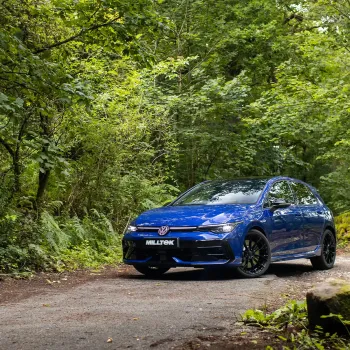 VW Golf R MK8/MK8.5 - 80MM Non-Resonated (Louder) OPF Back Exhaust System with Burnt Titanium GT-115 Trims - Burnt Titanium