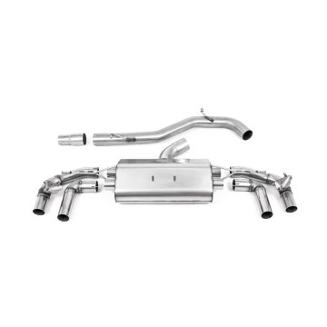 VW Golf R MK8/MK8.5 - 80MM Non-Resonated (Louder) OPF Back Exhaust System with Burnt Titanium GT-115 Trims - Burnt Titanium